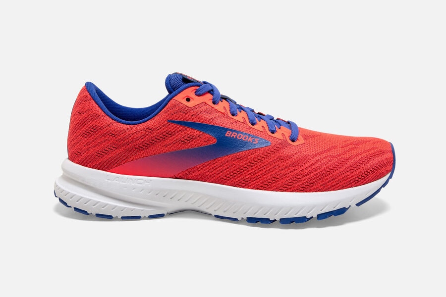 Brooks Launch 7 Womens Australia - Road Running Shoes - Coral/Claret/Blue (621-KVZJQ)